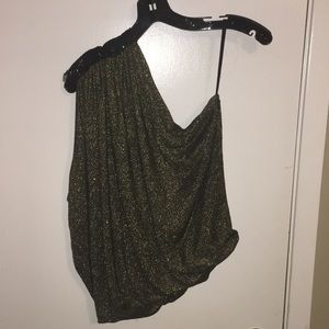 Black and gold one-sleeved top. Small.